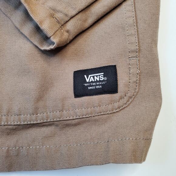 Vans Drill Chore Men's Coat Size Large Khaki Black Corduroy Collar - Picture 4 of 9